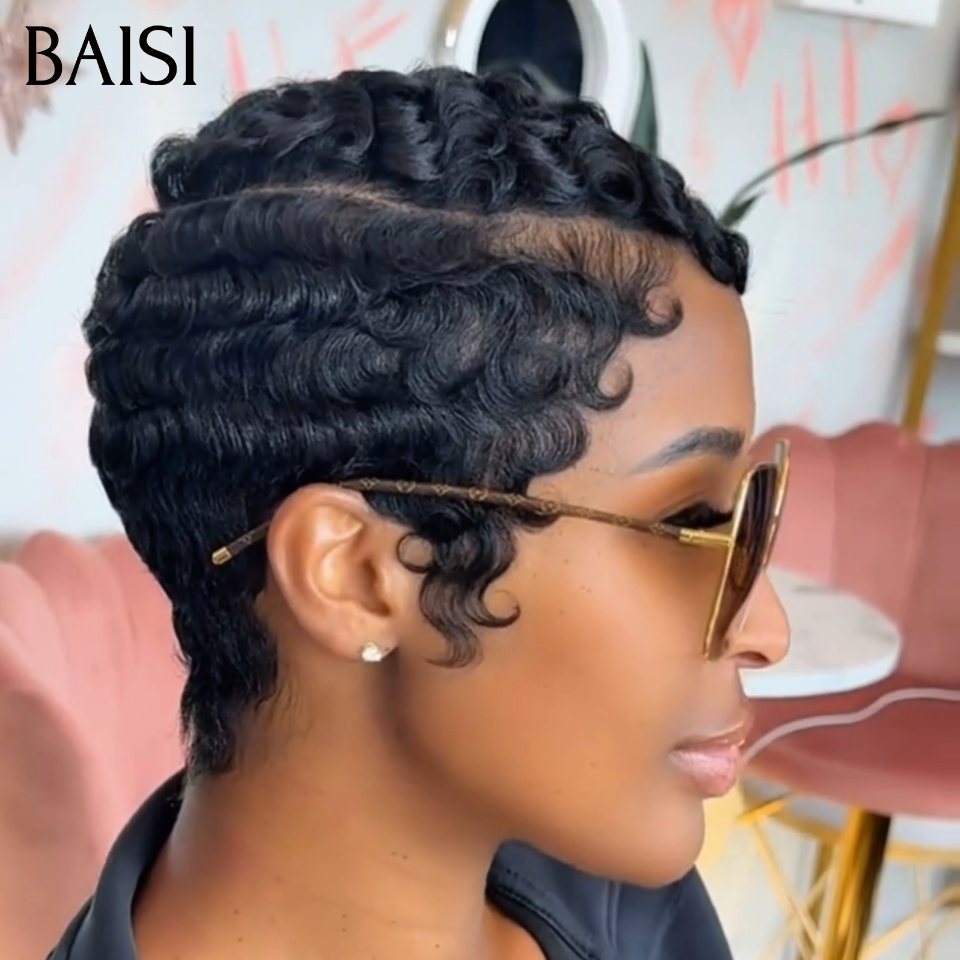 BAISI Peruca chioma com lace frontal ou 4X4 BOB Liso 8 Polegadas Risca ao lado Mista 68€ em 100% Cabelo Humano BS65