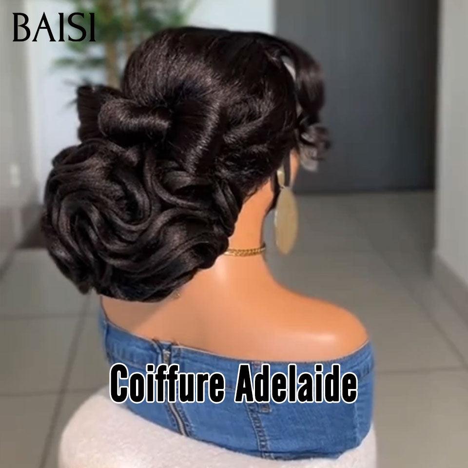 BAISI Coiffure de luxe Adelaide Perruques Mariage noir Prête à porter chignon et personalisation comme sur la vidéo 100% identique avec lace frontale événement spécial FR20