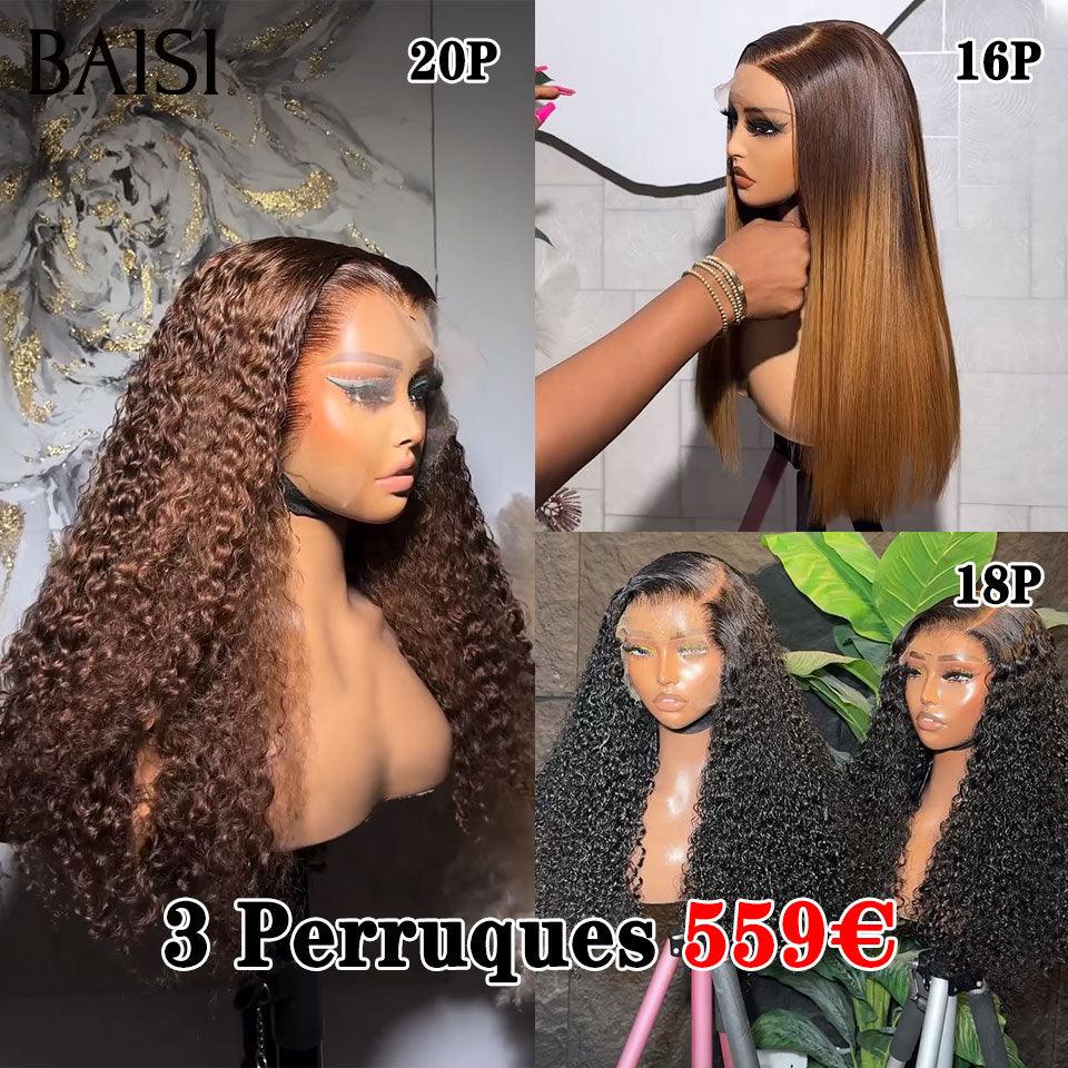 BAISI 2 Parrucche SENZA colla Onda corporea e ondulata da rivendere €275 18 pollici in capelli umani veri al 100% VIP100