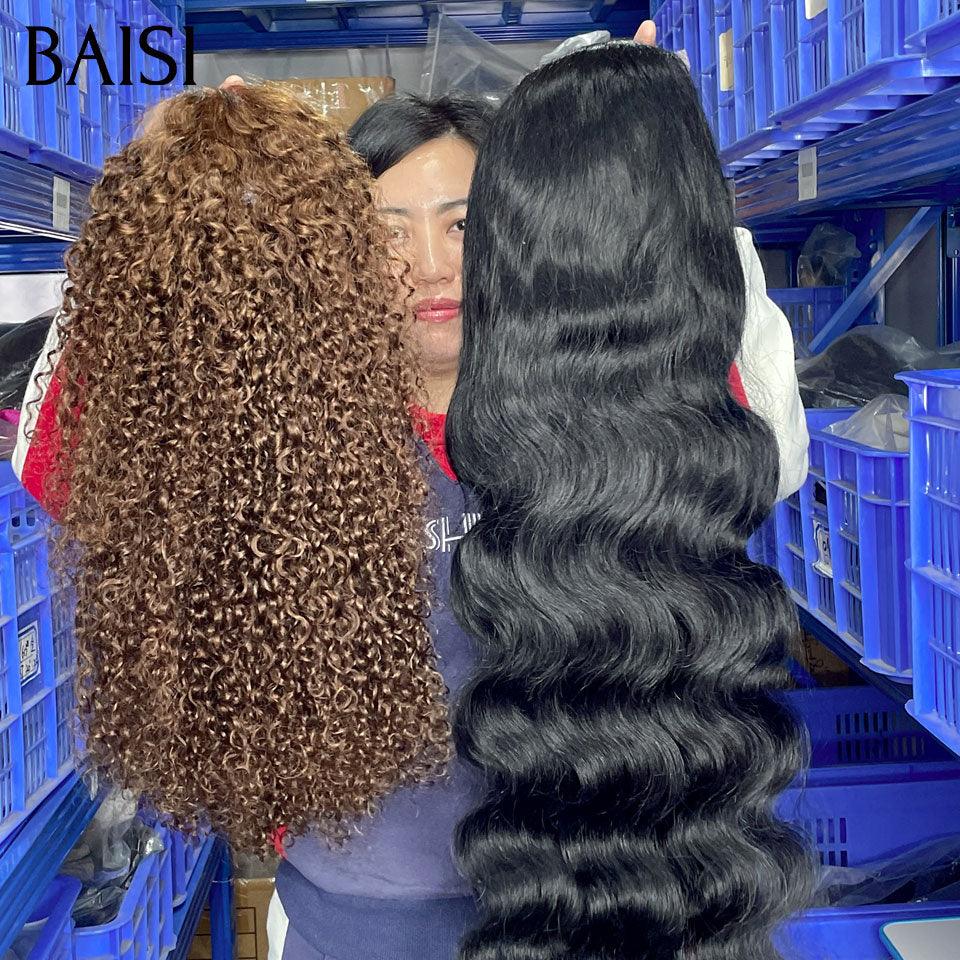 BAISI Achetez 1 +1 Gratuite=149€ 5x5 lace 10pouces water wave et 13x4 lisse 12pouces ou Achetez 1 + 1 Gratuite = 269€ bob curly wave avec Frange 14 Pouces et 4X4 lace Body wave 26 Pouces en 100% Cheveux Humains