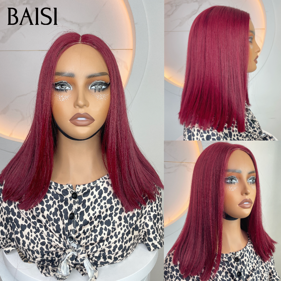 BAISI 13x4 lace Perruque Lisse 10 Pouces 65€ En Bordeaux  99J# en 100% Raw Hair ou 85€ Vietnam Hair