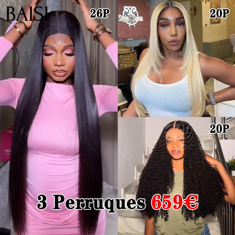 BAISI 2 Perücken OHNE Kleber Körperwelle und lockige Welle zum Weiterverkauf 275 € 18 Zoll aus 100 % echtem Menschenhaar VIP100