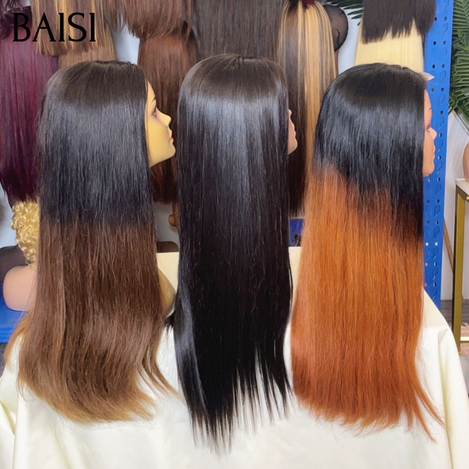 BAISI pour revendre 3 perruques 270€ 20 Pouces 13x4 lace frontal Lisse en 3 couleurs NOIR et Miel et Marron en 100% vrais cheveux humains