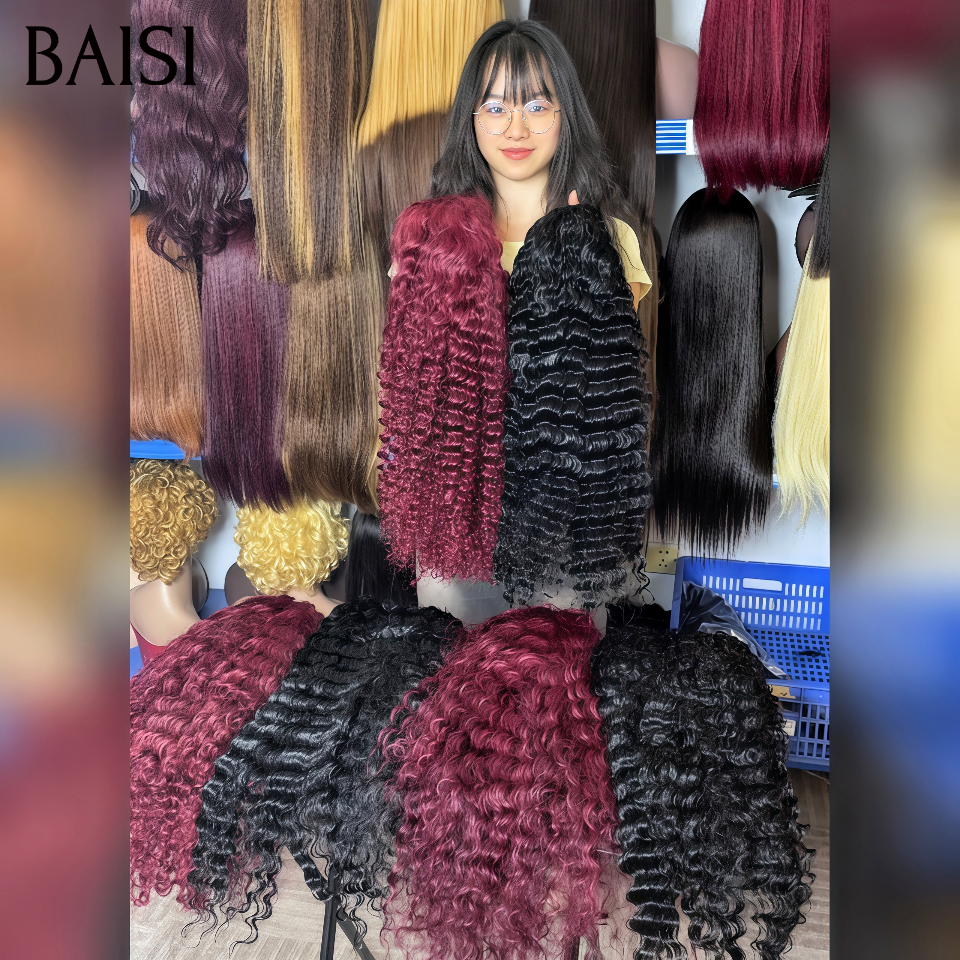 13x4 lace frontal Perruque deep wave en couleur NOIR et bordeaux 2 perruques 16 pouces 139€ en 100% Cheveux Humains