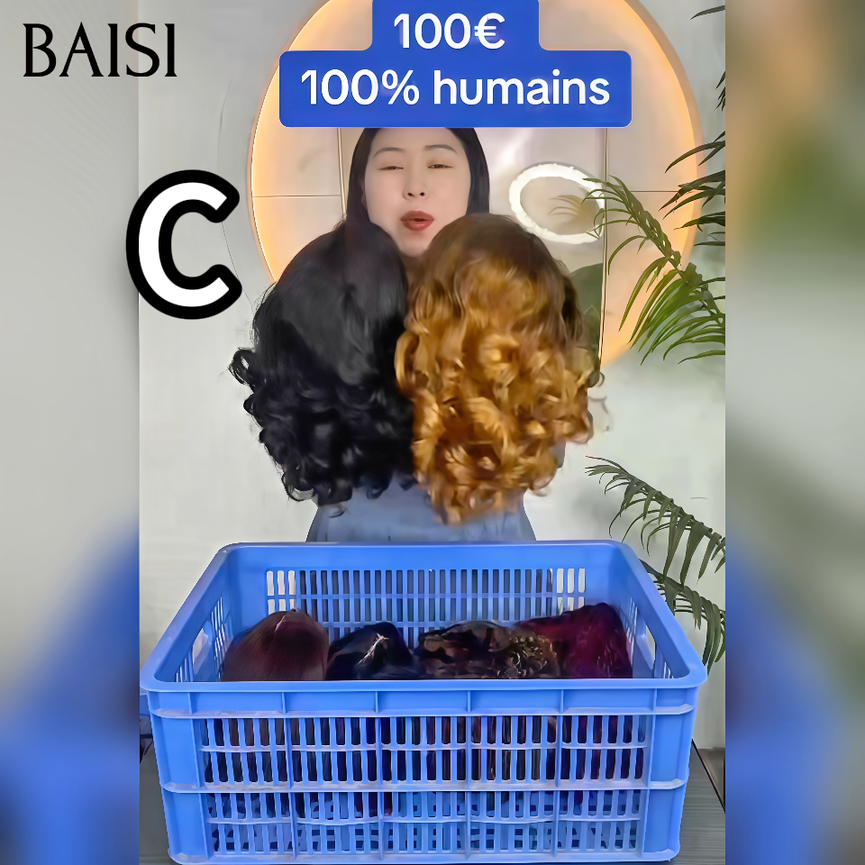 BAISI pour revendre 2 perruques 100€ 10 Pouces Raw hair 13x4 lace frontal Lisse ou curly  wave en 100% vrais cheveux humains