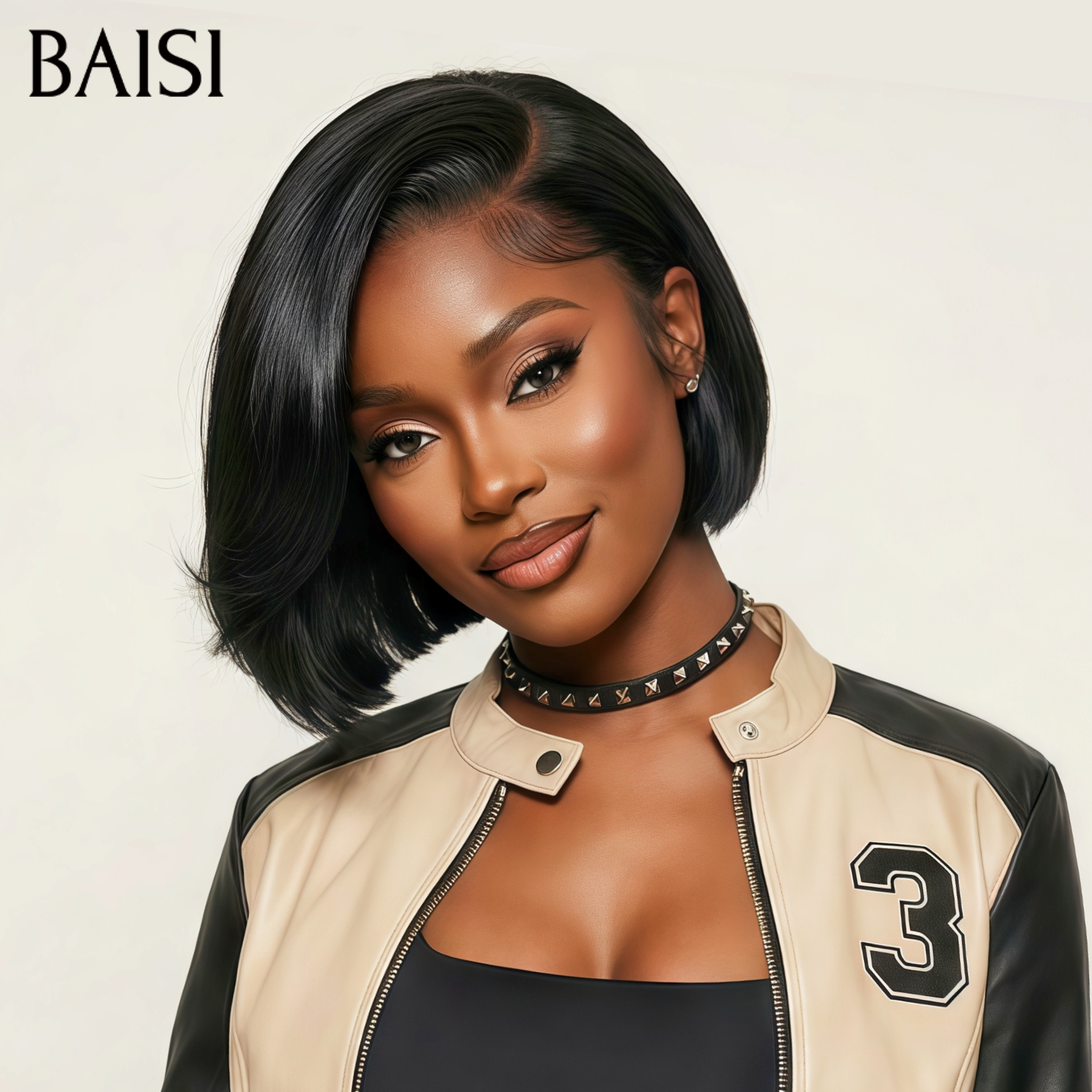 BAISI PROMOTION Perruque 4X4 lace Bob 10 Pouces Lisse NOIR ou 1BT4#  Moitié Prix en 100% Cheveux Humains MP50