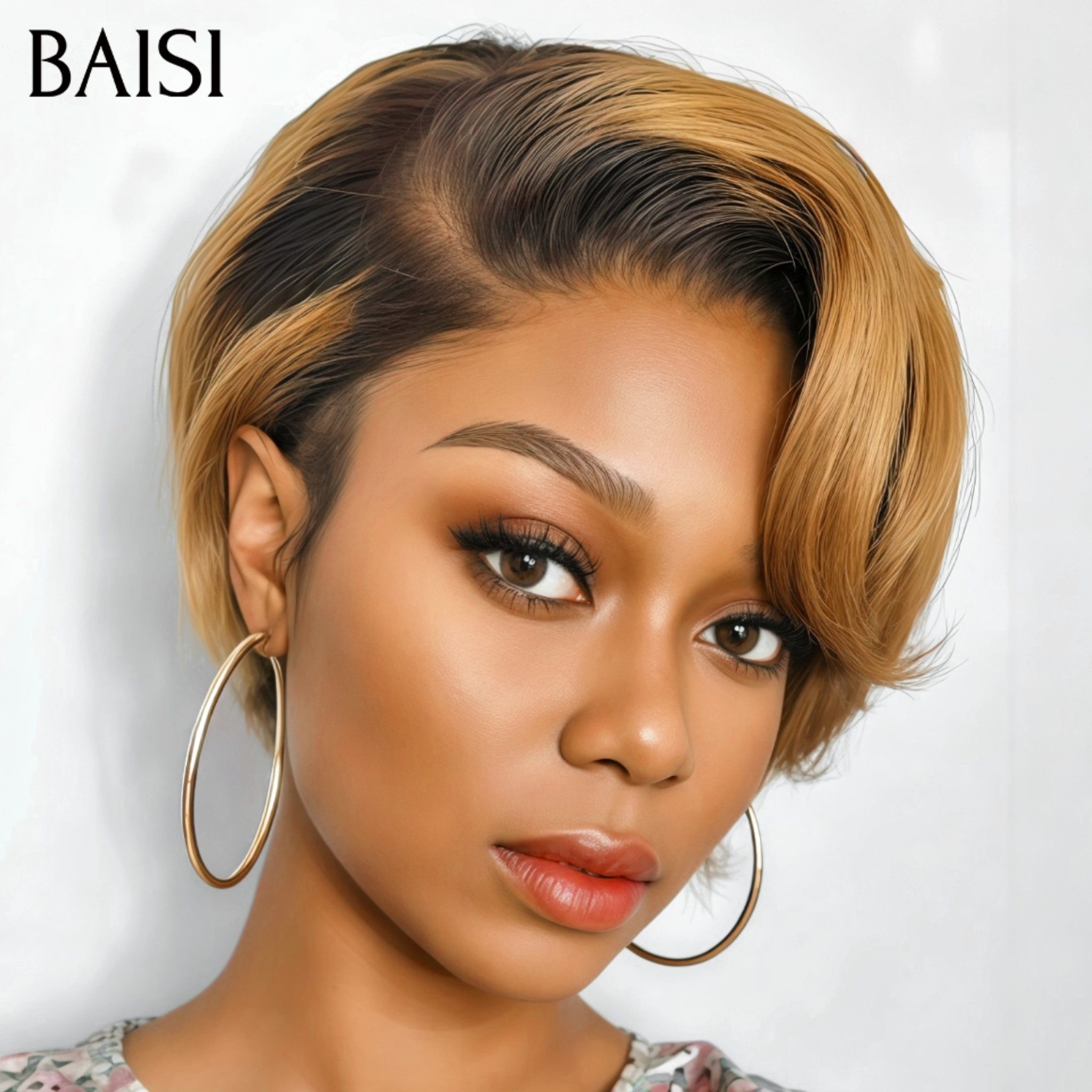 13x4 lace frontal Perruque lisse pixie Moitié prix produit Coupe Miel 66€ ou Coupe Gris 69€ en 100% Cheveux Humains