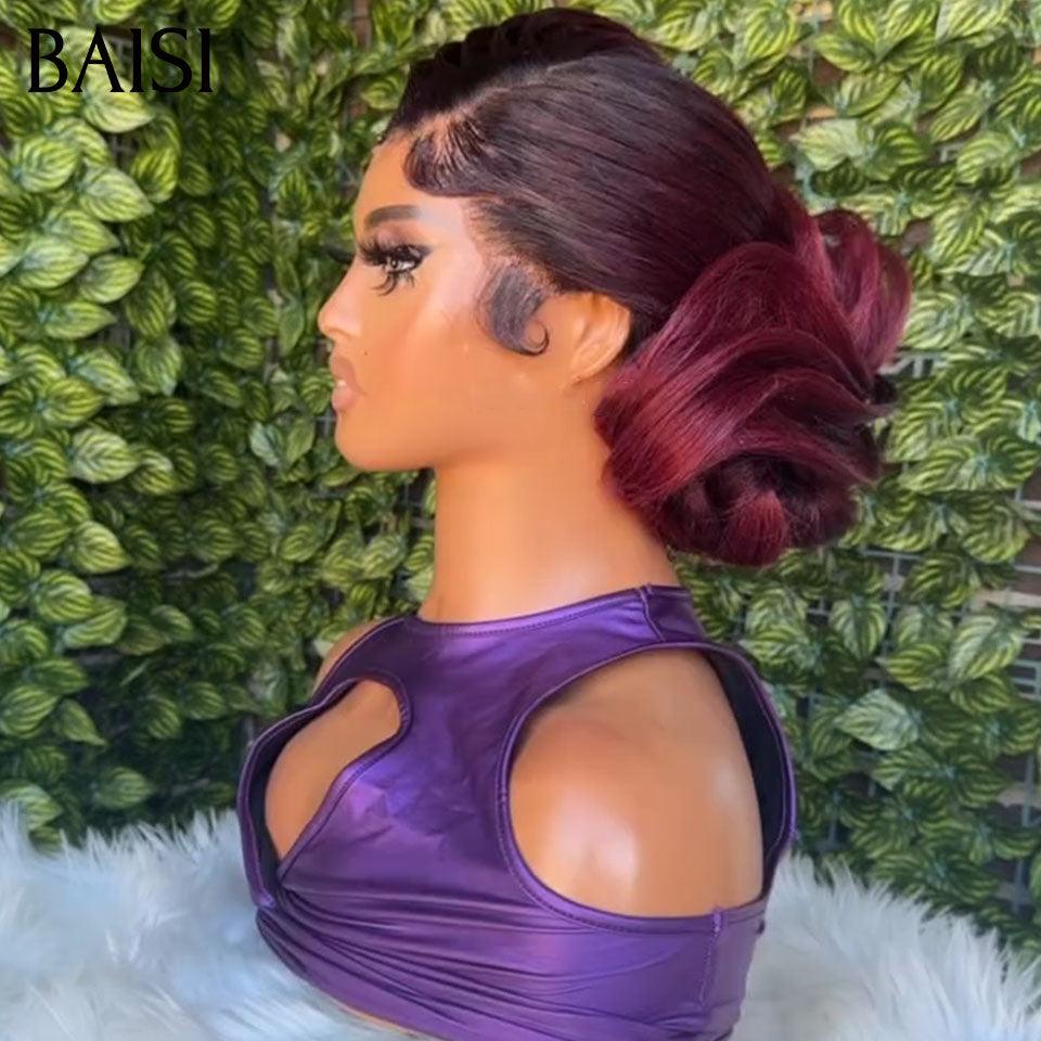 BAISI Coiffure de luxe Verna Perruques Mariage Prête à porter chignon et personalisation comme sur la vidéo 100% identique avec lace frontale pour mariage ou événement spécial en couleur 1B/99J# BS120