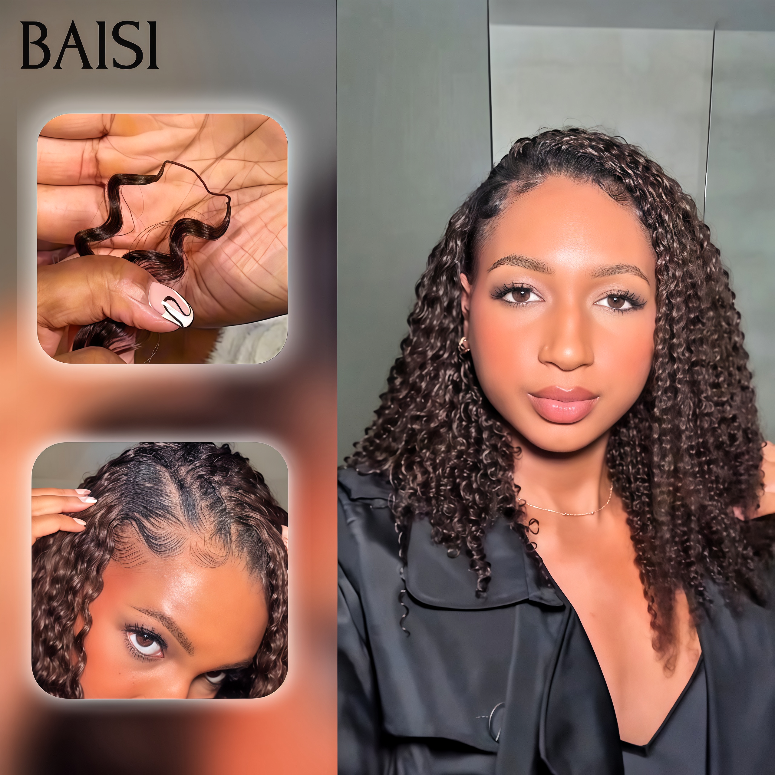 Extensions de Cheveux Humain en couleur Marron Plume Double Tête Style Crochet Hair Curly #4 100% Naturel Invisible & Confort, Garantie 20 ans