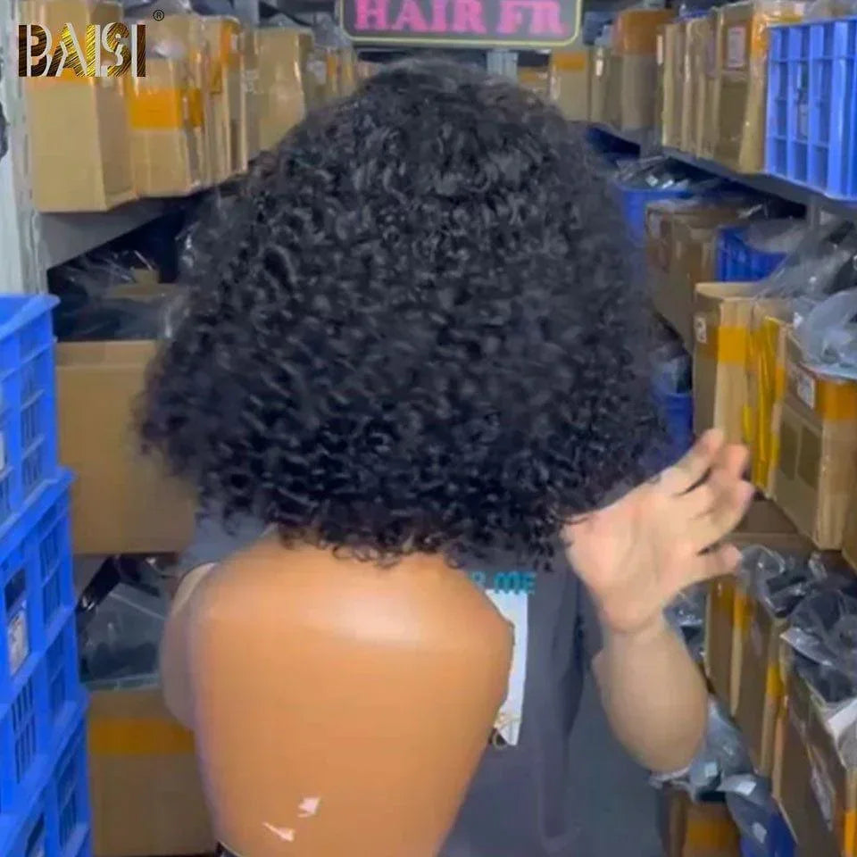 BAISI 4X4 Perruques  Curly wave pour revendre 65€ Noir 10 Pouces en 100% vrais cheveux humains MP50