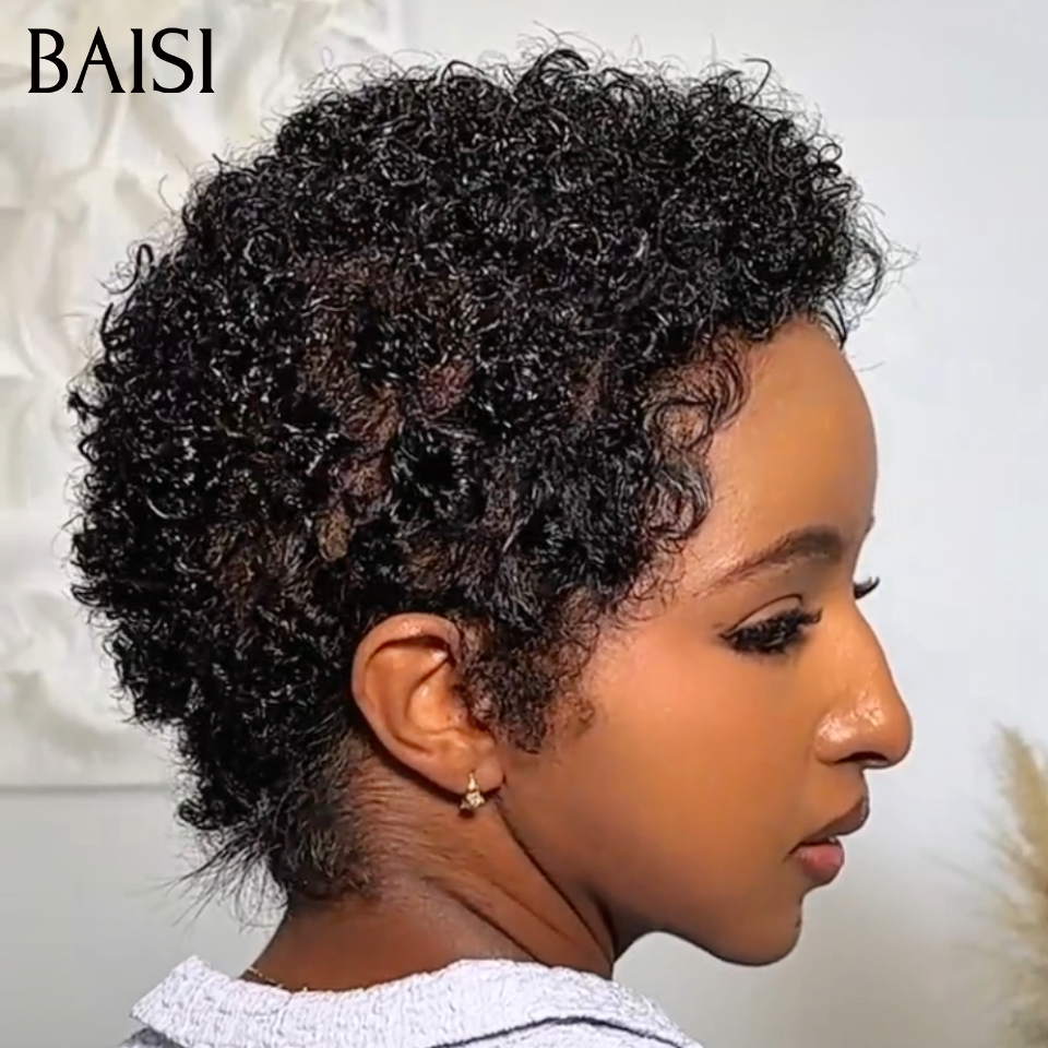 BAISI 2 Pixie Courtes 80€ pixie afro ou 4 Perruques pour revendre 310€ en 100% vrais cheveux humains