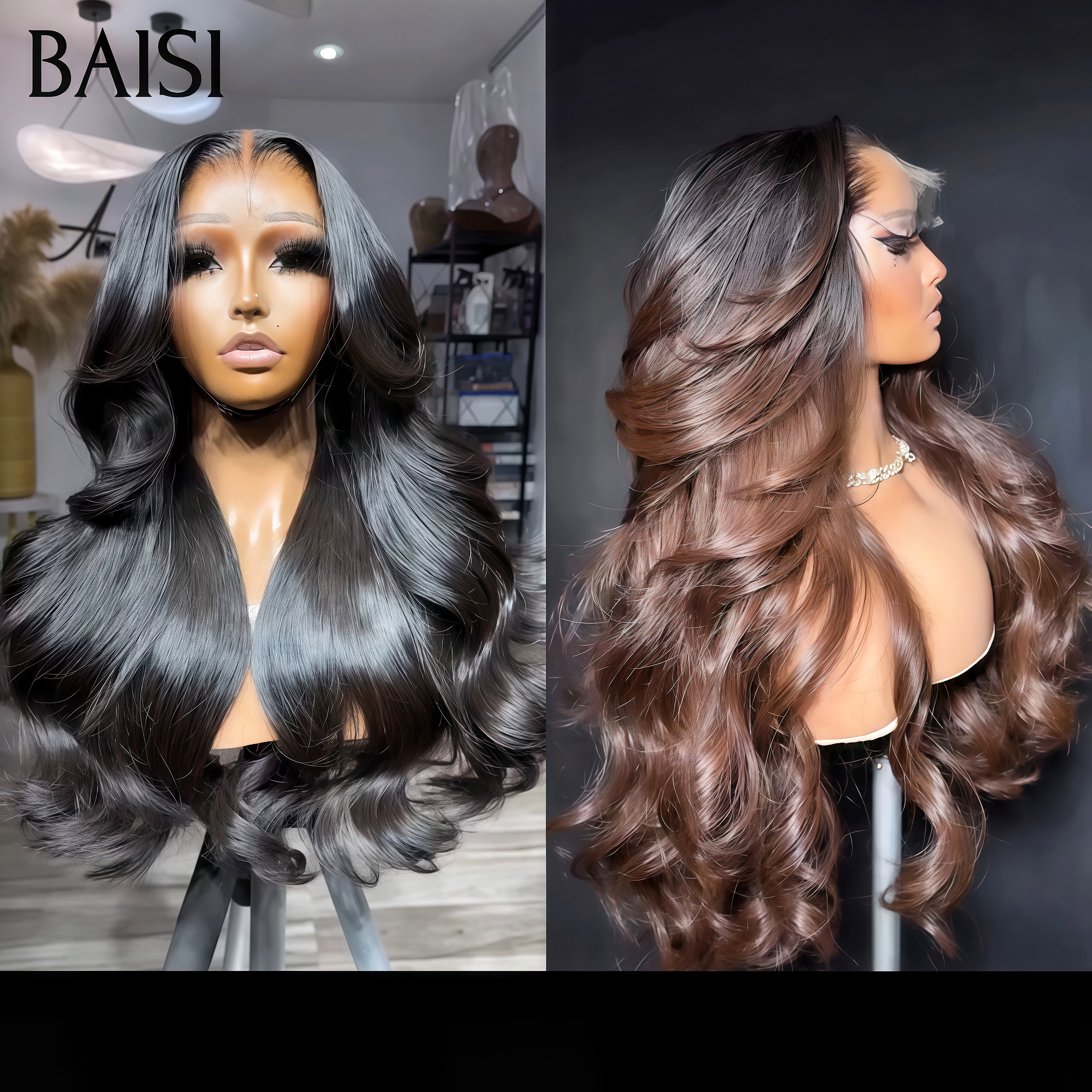 BAISI grande promotion Body wave Blended human hair 2 couleur Noir 24 pouces 65€ ou Marron 26 pouces 69€ en 100% Cheveux Humains