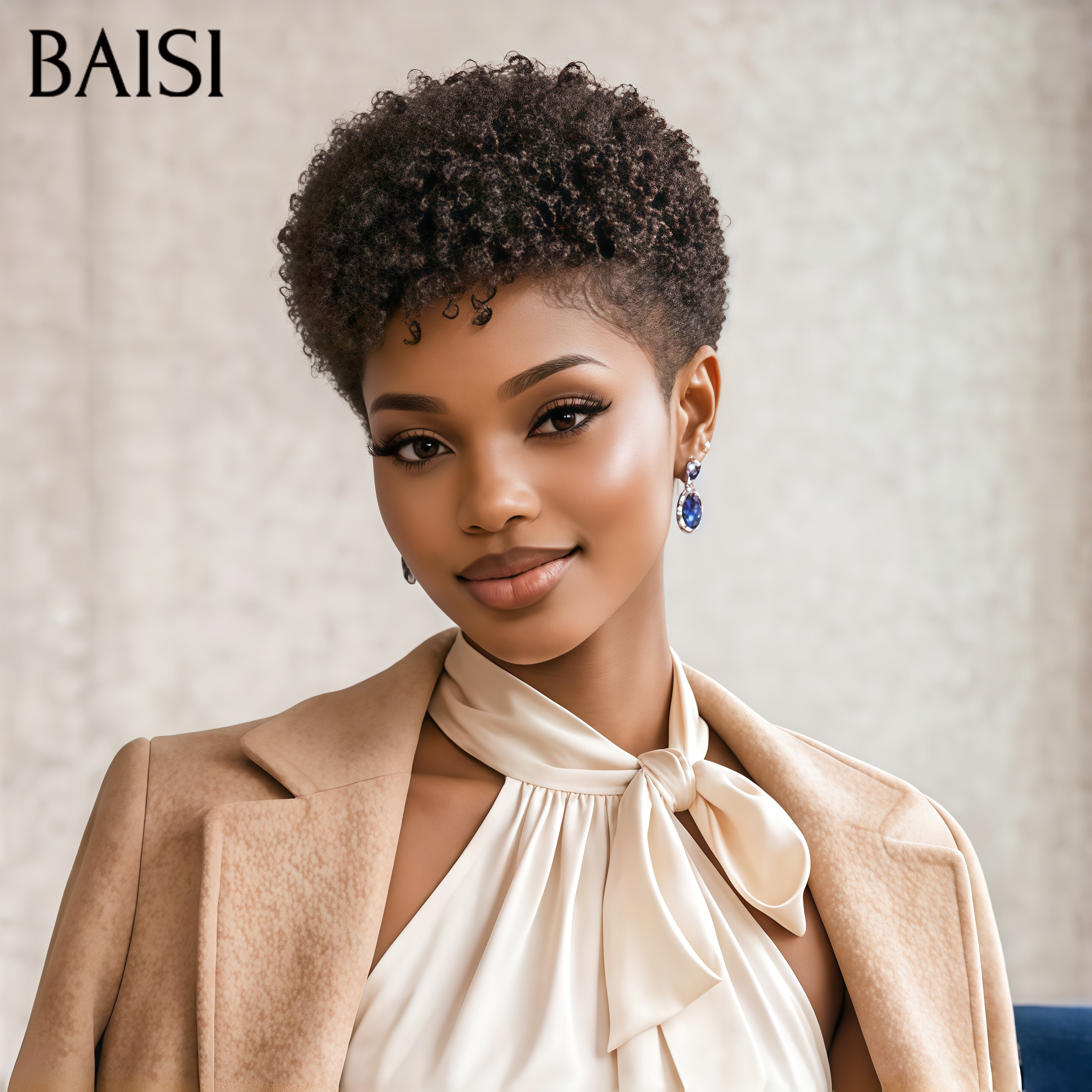 BAISI Achetez 2 perruques minimum au prix d'usine fournisseur Sans Colle pixie afro ou 13x4 lace frontal perruque loose wave en couleur #4#27(Pas Besoin de Code)