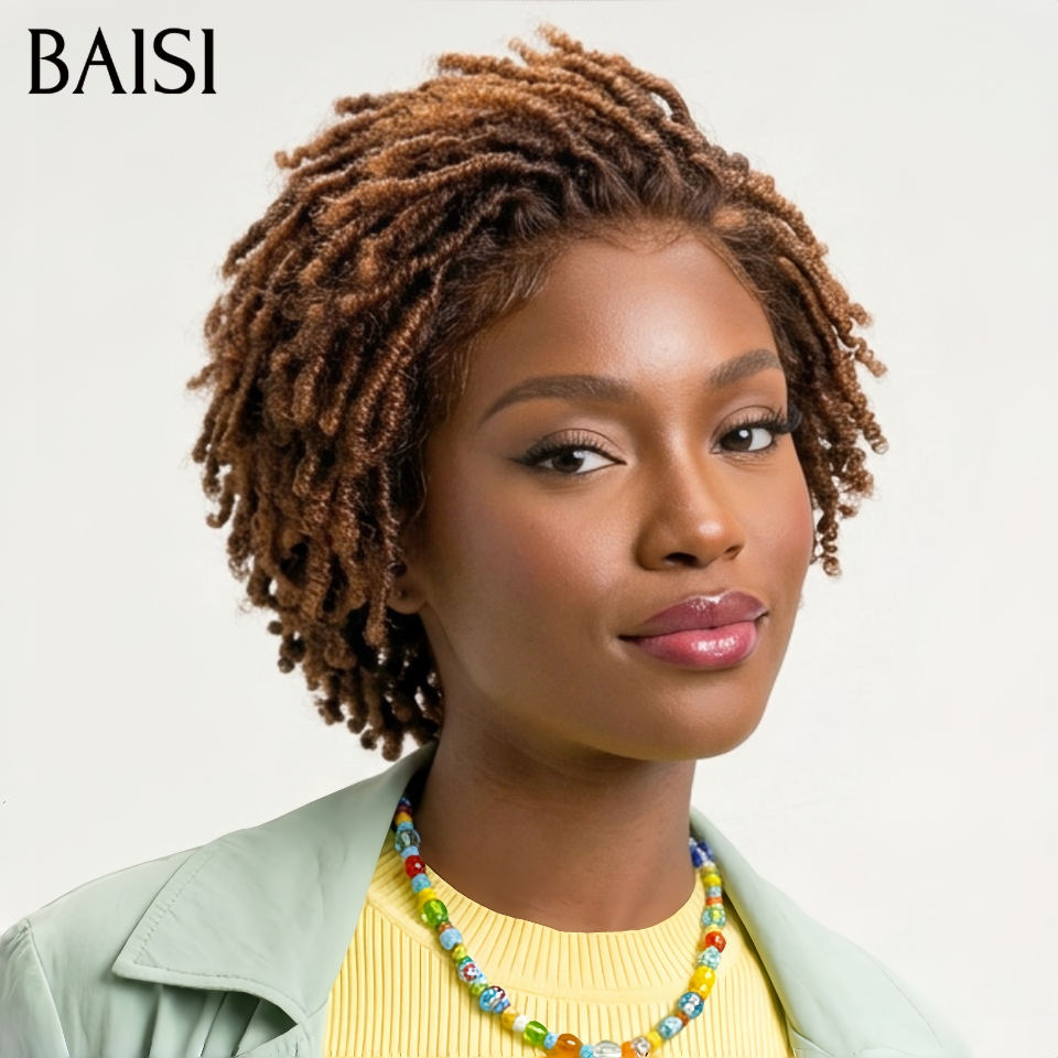 BAISI Achetez 2 perruques minimum au prix d'usine fournisseur Perruque afro curly Sans Colle 40€ ou 4*4 Pixie 1B33# egg wave en 100% Cheveux Humains Pas Besoins De Code