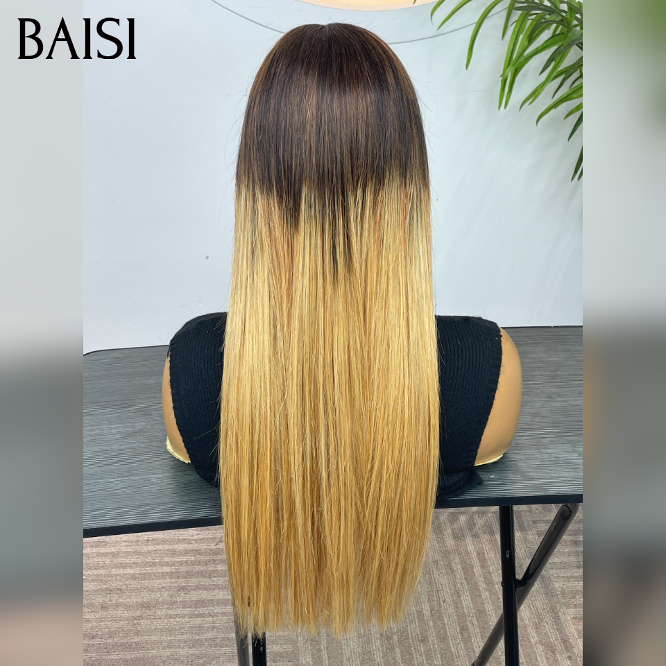 BAISI 2x6 Lace SDD BONE STRAIGHT 100% Vietname Hair Perruque Lisse DE luxe  en couleur miel En 100% Vrais Cheveux Humains