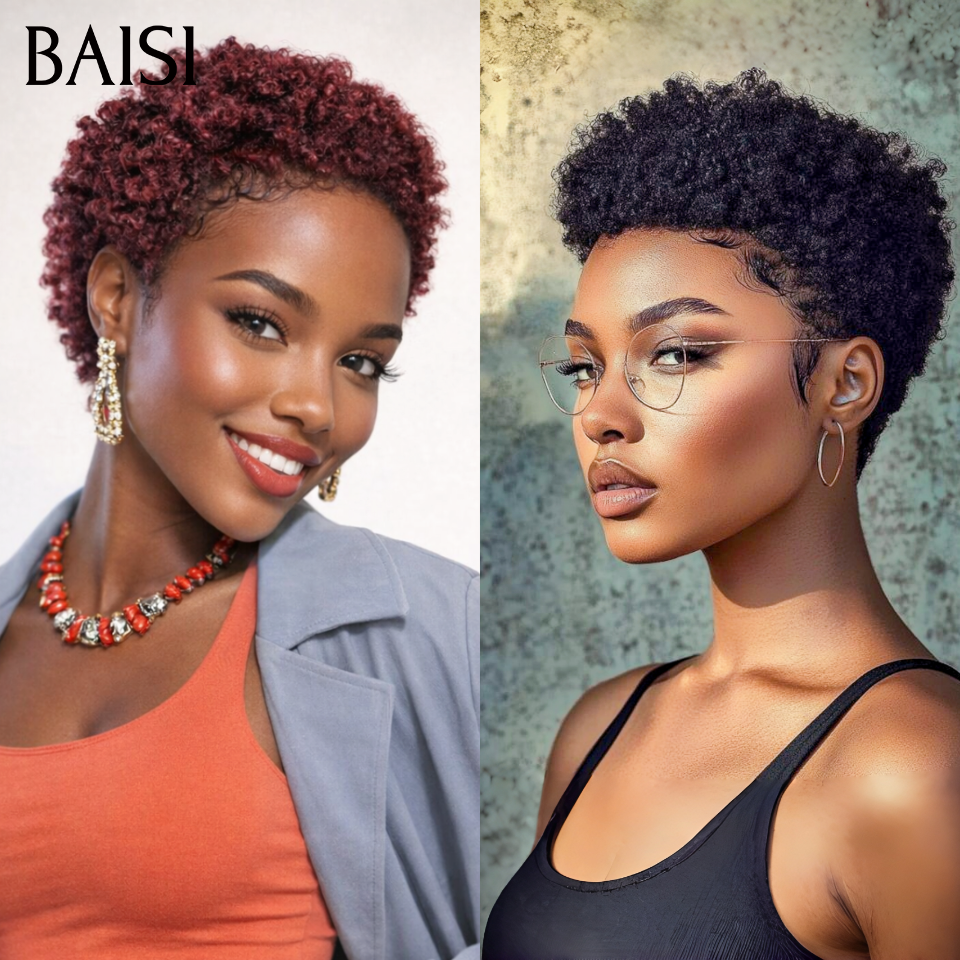 BAISI HAIR FR 2 Perruques Sans Colle 69€ afro ou Lot De 4 Perruques Prix en Gros pour Revendre En Couleur 590€ moitié prix En 100% Cheveux Humains mp50