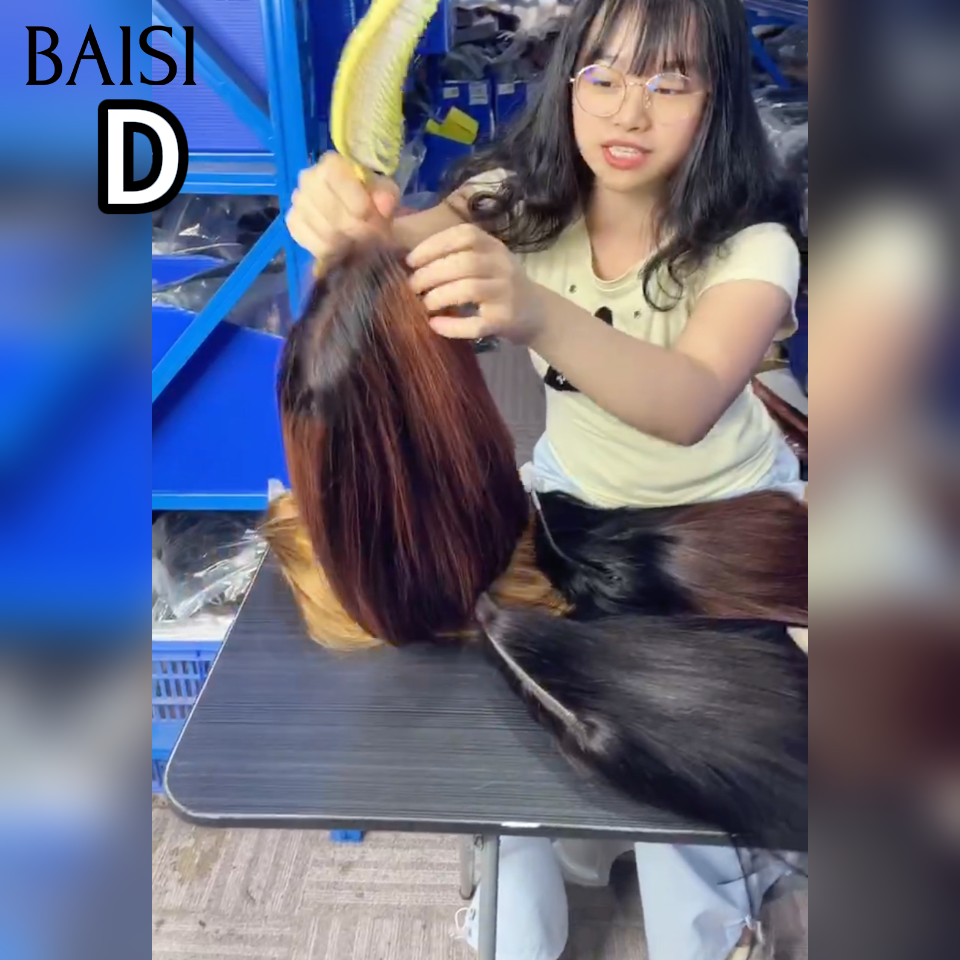 BAISI Perruque Lisse DE luxe Bob 2x6 Lace SDD BONE Straight 100% Vietname Hair Différentes couleurs En 100% Vrais Cheveux Humains