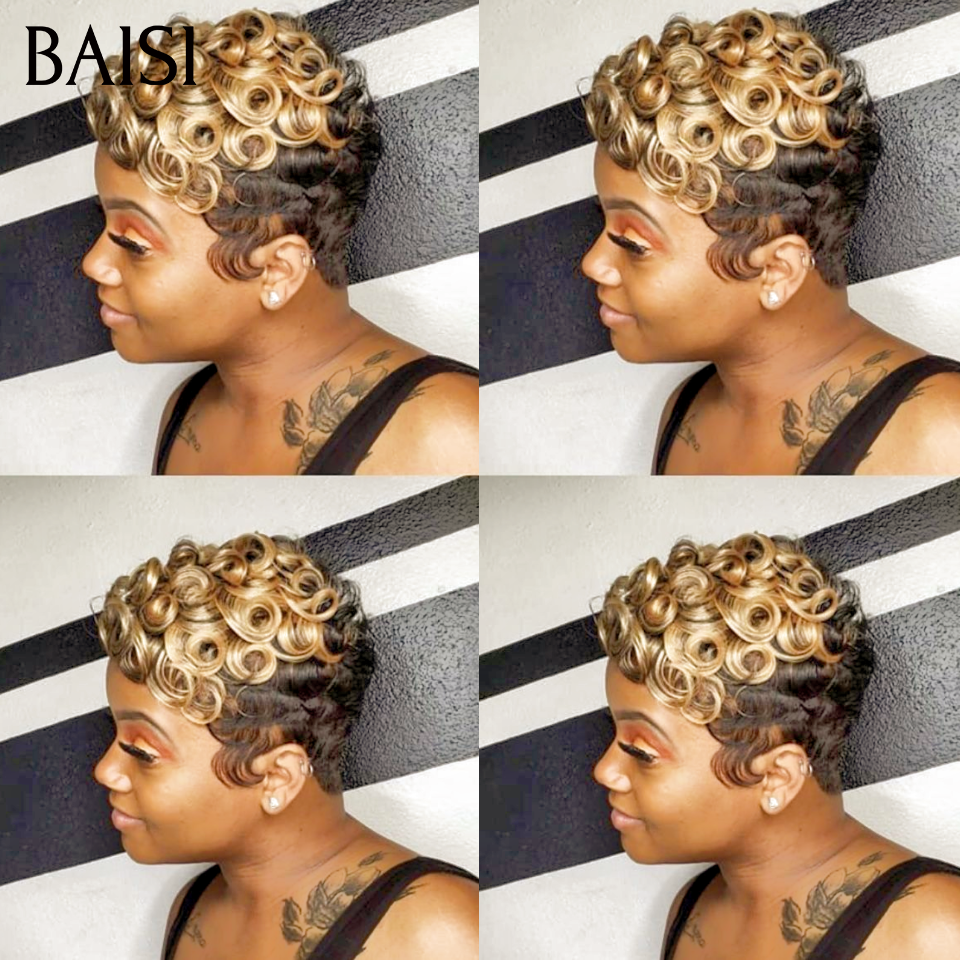 BAISI Achetez 2 perruques minimum au prix d'usine fournisseur Pixie Sans Colle 40€ finger wave ou 13x4 Frontal Perruque Bob Lisse En Violet Coupe Carrée En 100% Vrais Cheveux Humains (Pas Besoins De Code)