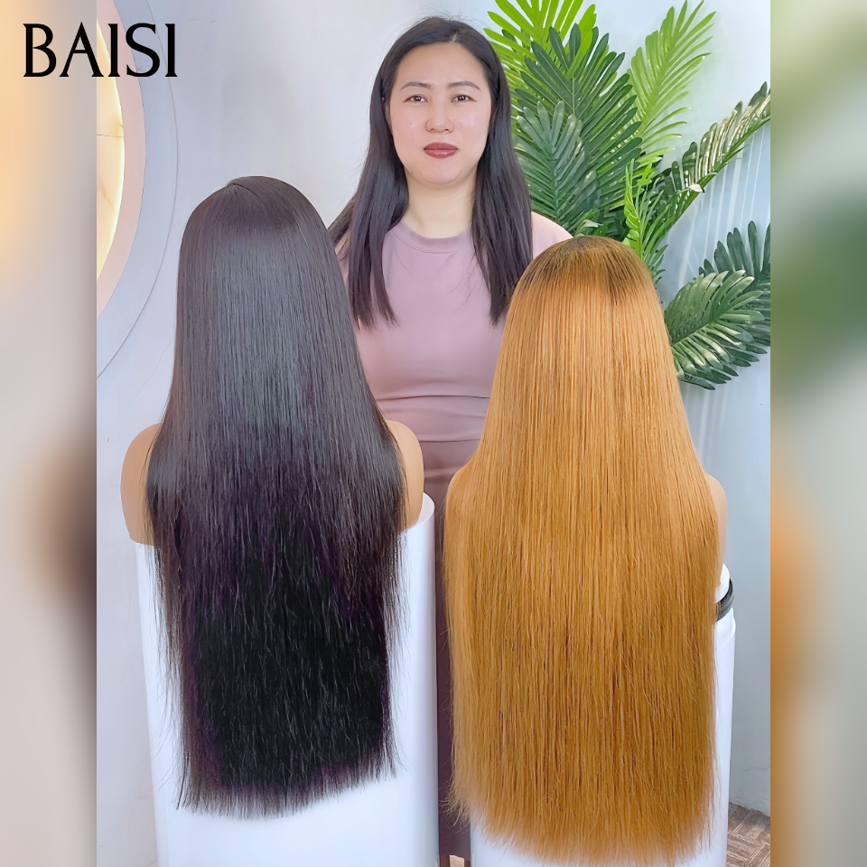 BAISI vente flash 2 Perruques 120€ 32 pouce Lisse Moitié Prix 100% blended human hair soldes sans retour MP50