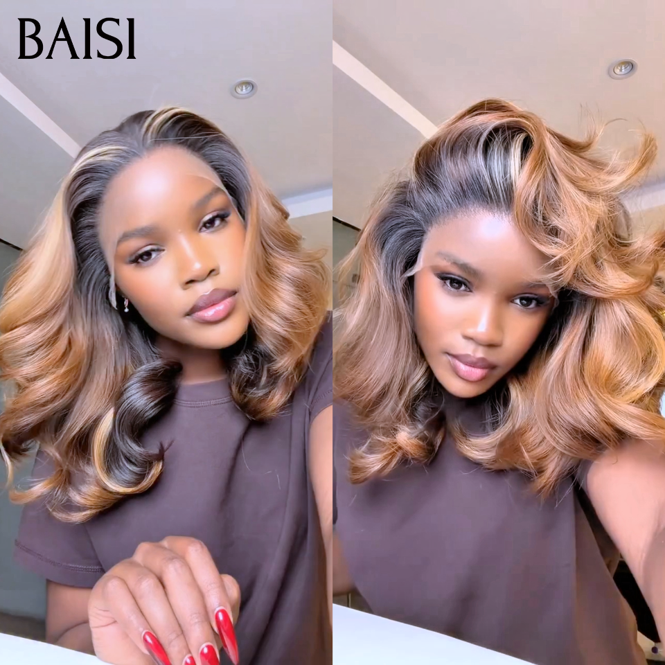 BAISI  13*4 lace frontal Perruque egg wave 4/30# 89€ ou Chioma pixie sans lace 39€ finger wave NOIR Moitié Prix Livraison Express 48H en 100% cheveux humains