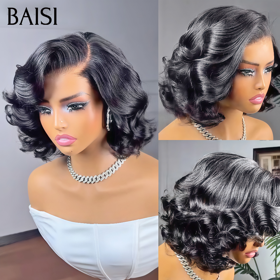 Peruca BAISI 10 polegadas Sem Cola Egg Wave preta 88€ ou 4x4 corte na moda, loiro #613, wave 8 polegadas, 200% volume