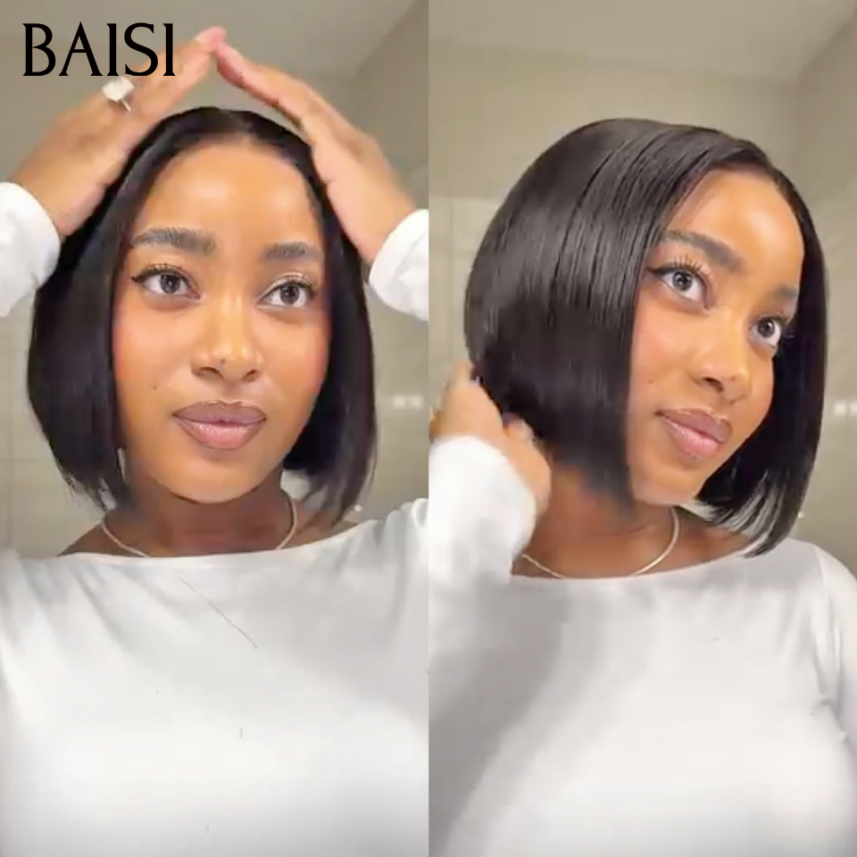 BAISI 4x4 lace frontal Perruques  couleur noir ou couleurs mixte 1B#30#27# wave 200% volume en 100% Cheveux humain