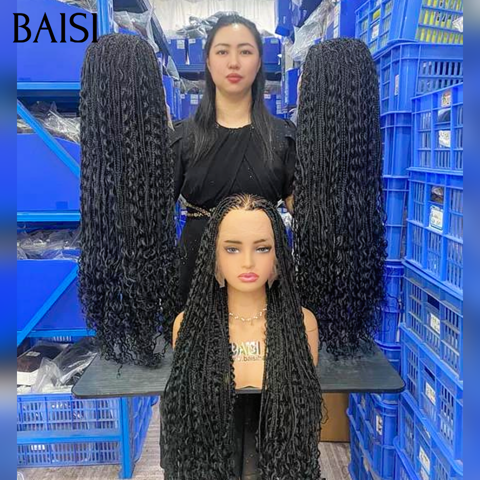 BAISI Promotion des nouveaux produits 1 natte full lace noir naturel perruque déjà coiffee 34 pouce promotion 169€