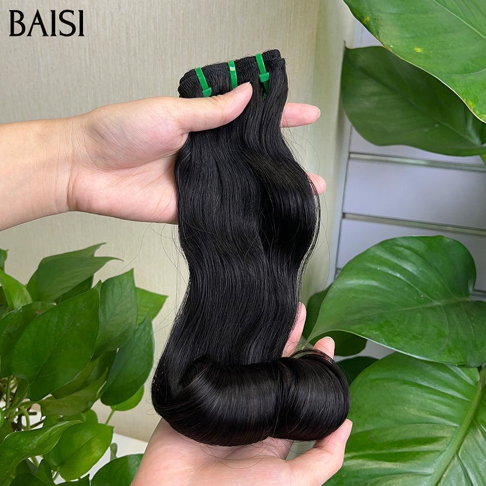 BAISI 15A Grade 3 Balls of Virgin Hair Weaves 100% Vietename Hair Double Drawn Fumi Hair Egg Curl