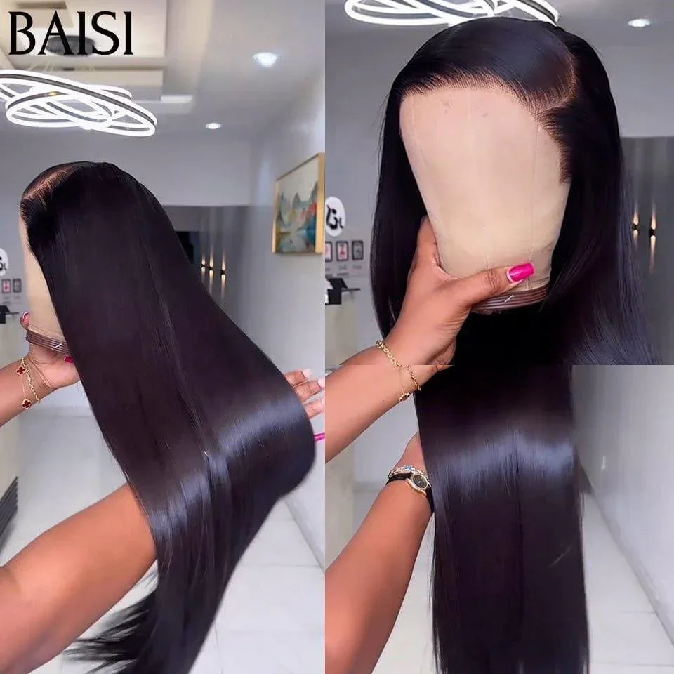 BAISI 15A SDD BONE STRAIGHT 100% Vietnam Hair 13X4 Perruques de Luxe Lisse A1 Fabriquées par les cheveux double drawn mèches vièges volume 250% densité  plus de 20 ans d' utilisations