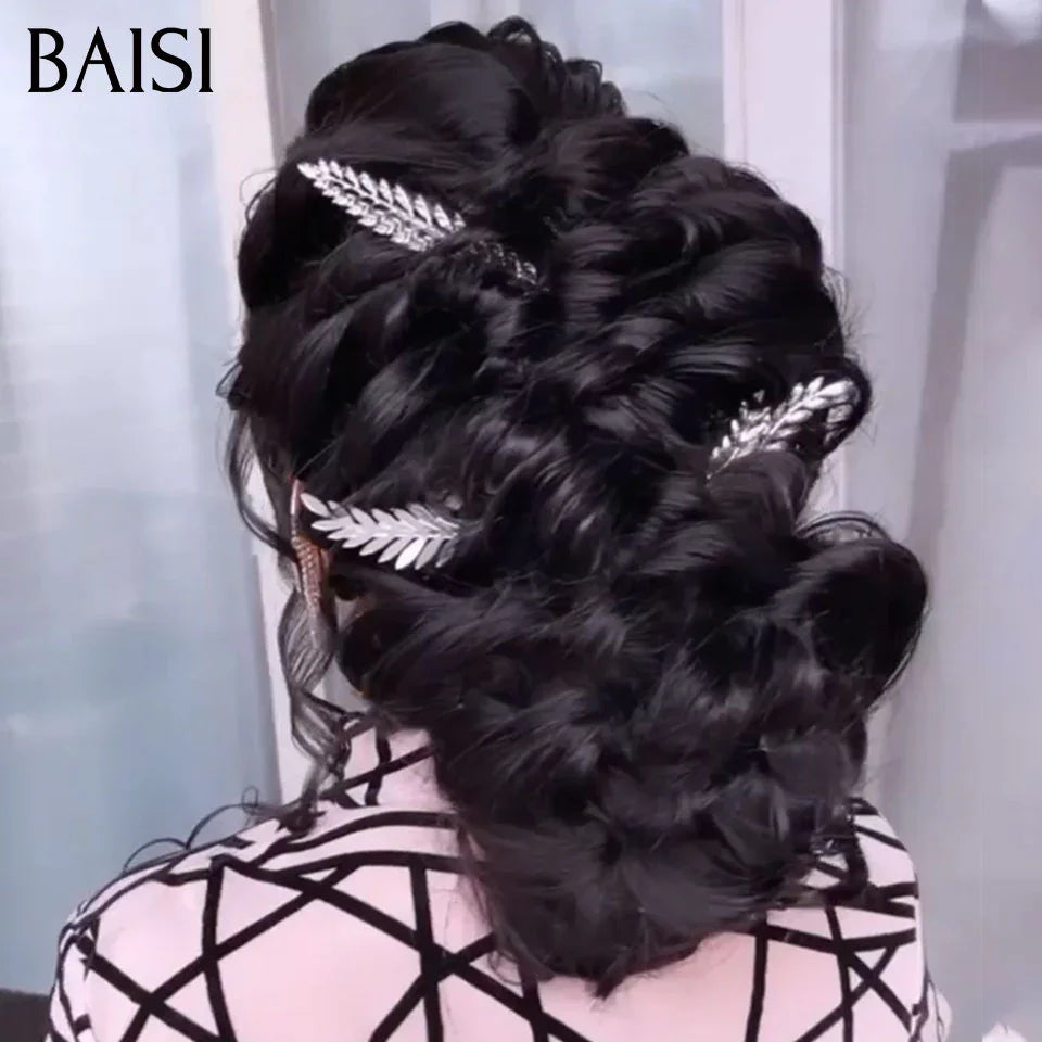 BAISI Coiffure de luxe Joa  Perruques Mariage noir Prête à porter chignon et personalisation comme sur la vidéo 100% identique avec lace frontale événement spécial BS120