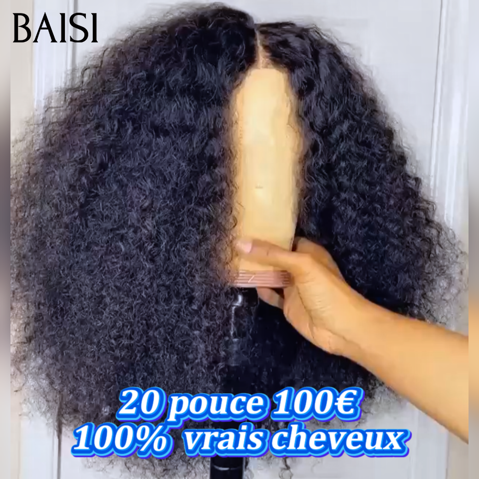 13x4 lace frontal Perruque curly wave 20 pouce 100€ raw hair NOIR 100% bonne qualité en 100% Cheveux Humains