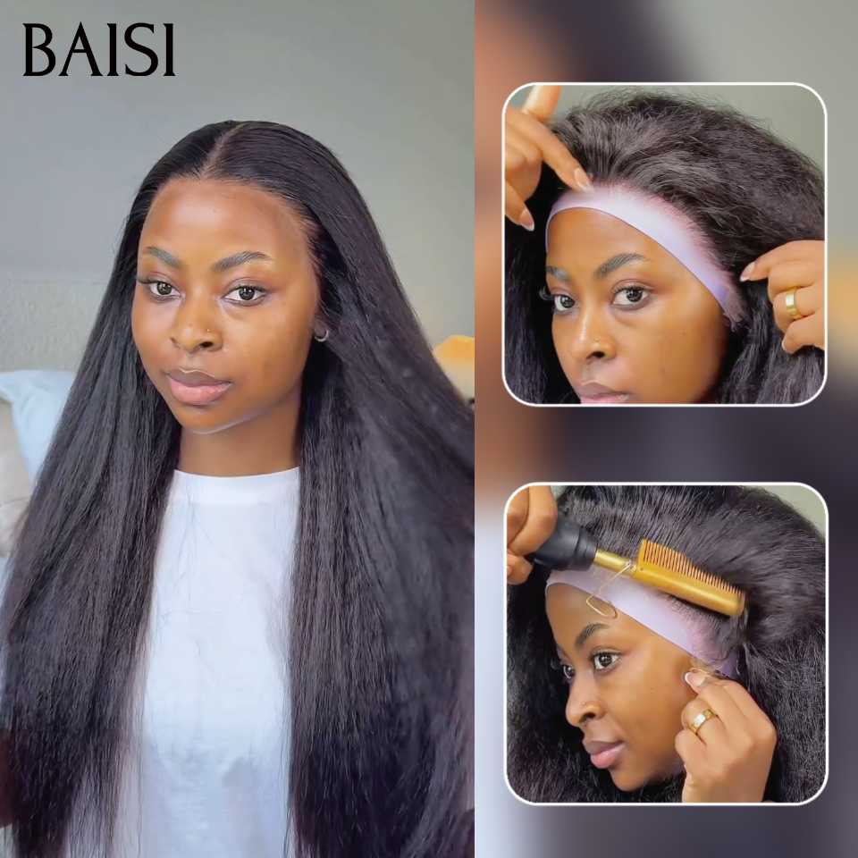 BAISI  Perruques Combien de pouce?  kinky straight NOIR en 100% vrais cheveux humains for black women