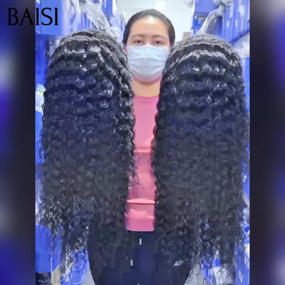 BAISI Perruque  deep wave 24 pouces 149€ en  noir en 100% Cheveux Humains