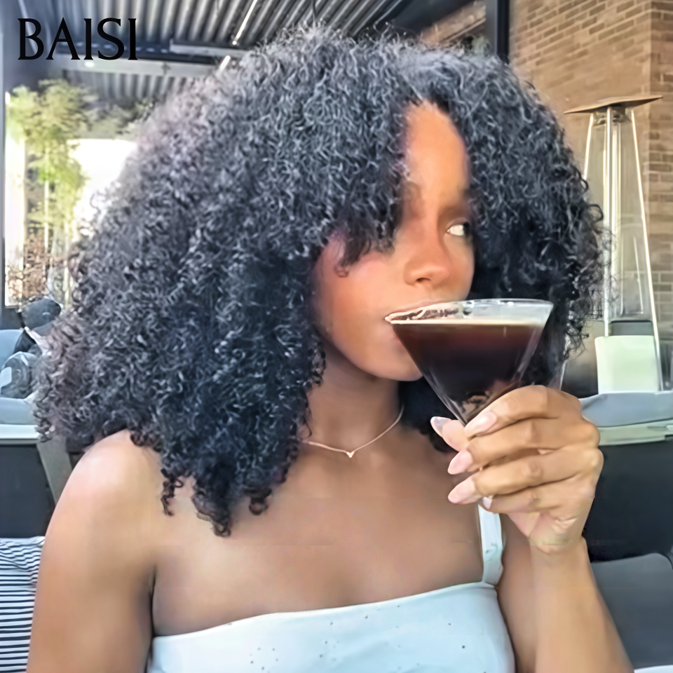 BAISI perruque  PROMO 100% Vietnam Hair Qualité SDD Perruques Afro Kinky 4x4 lace 18 pouce 169€  sans colle 300% de Volume en 100% Cheveux Humain Hair