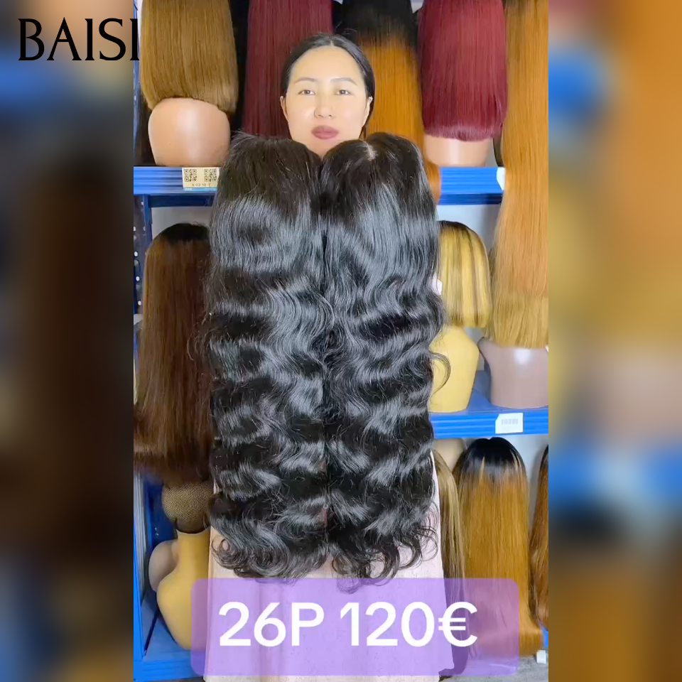 BAISI  Perruques  4X4 closure Body wave Couleur NOIR 26 Pouces  Perruque 100% Cheveux Humains