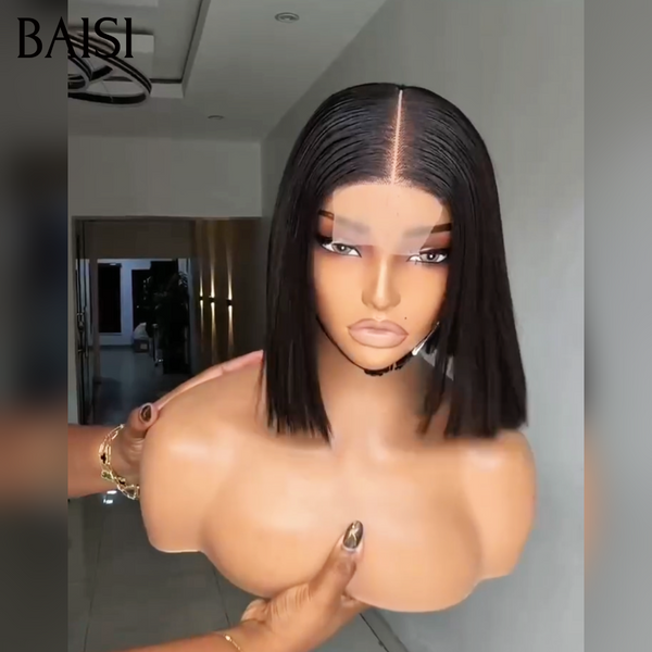 BAISI perruques 8 pouces lace 2X6  59€ Lisse BOB naturel NOIR ou BOB 8pouces 56€ de luxe avec frange lisse en 100% vrais cheveux humains