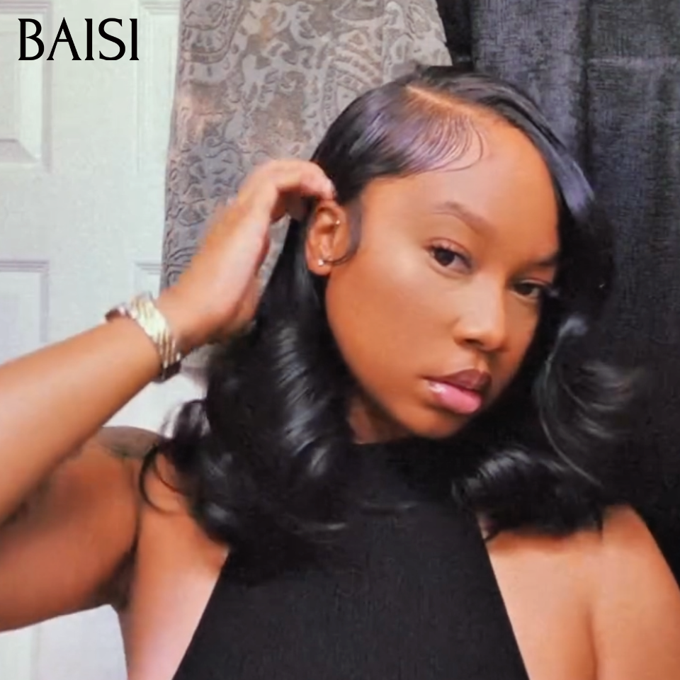 BAISI PROMO 69€ Stocks limités 13x4 Lace Frontal Perruque Body Wave En Couleur noir 20 pouce en France 109€
