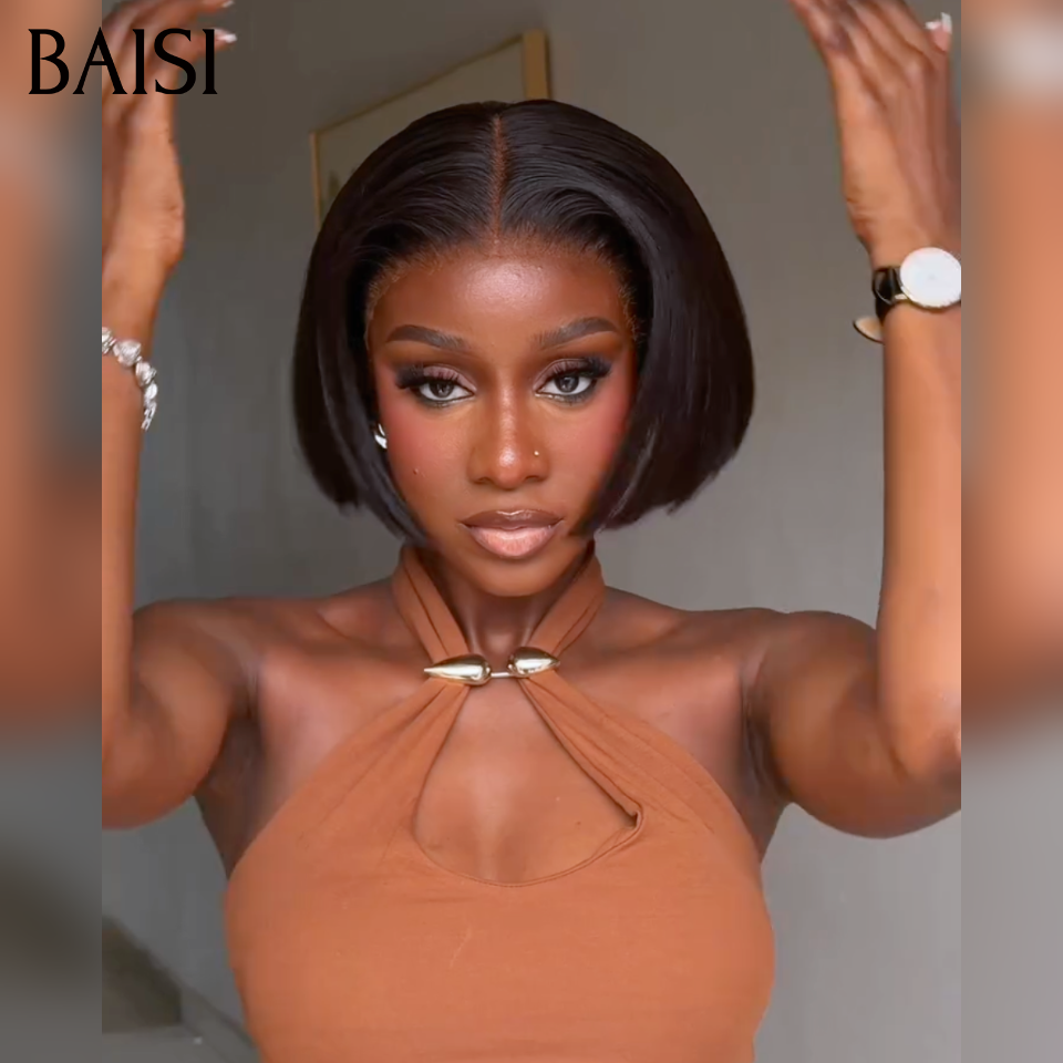 BAISI perruques 8 pouces bob Frontale 66€  Lisse BOB naturel NOIR ou Vietnam Hair 8P 98€ de luxe  lisse en 100% vrais cheveux humains