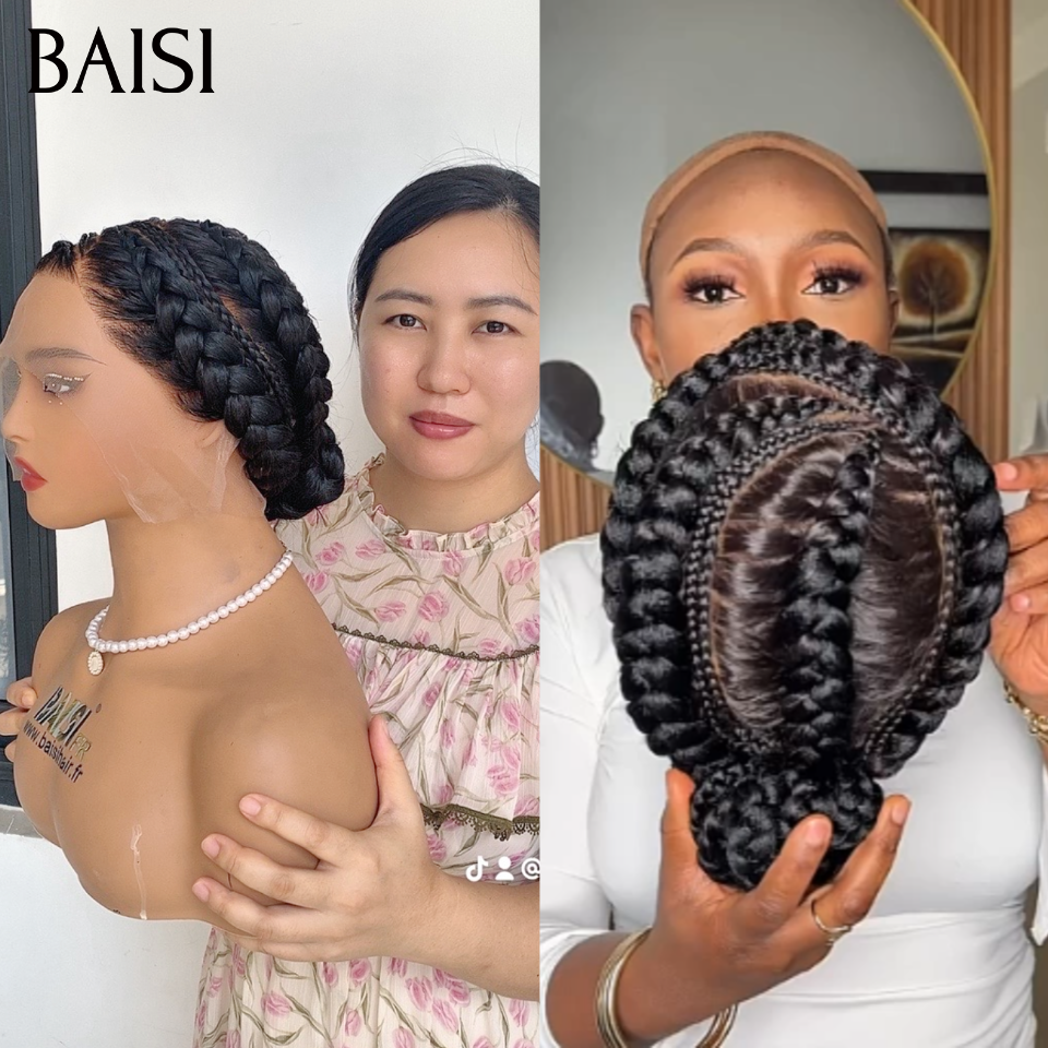 Perruque 100% identique coiffée Chignon de nattes lisse 10 pouce 199€  NOIR en 100% Cheveux Humains