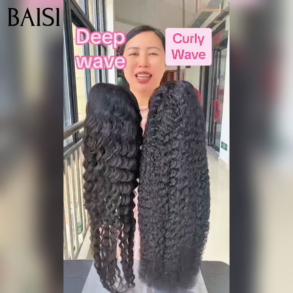 BAISI perruques 22 pouces 13x4 lace frontale 149€ deep wave naturel NOIR ou curly wave 24 pouces 169€ en 100% vrais cheveux humains
