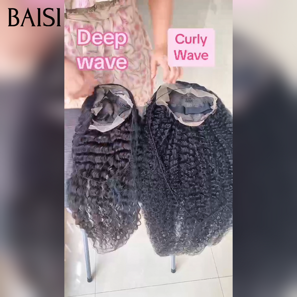 BAISI perruques 22 pouces 13x4 lace frontale 149€ deep wave naturel NOIR ou curly wave 24 pouces 169€ en 100% vrais cheveux humains