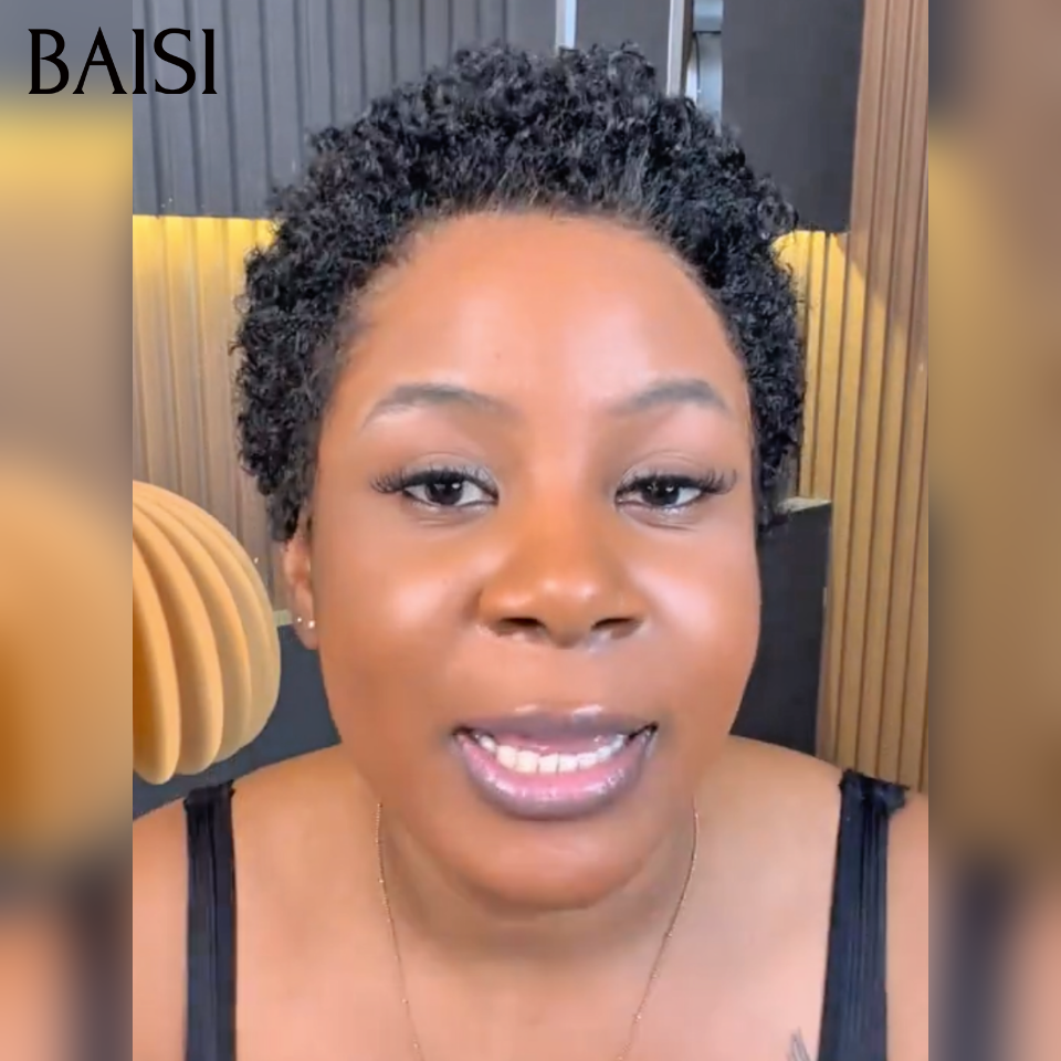 BAISI Perruque Fabriqué à la Machine Pré-plucked Pas Besoin de Colle 45€ noir sans Colle ou 13x4 lace frontale 68€ PROMO en 100% vrais cheveux humains