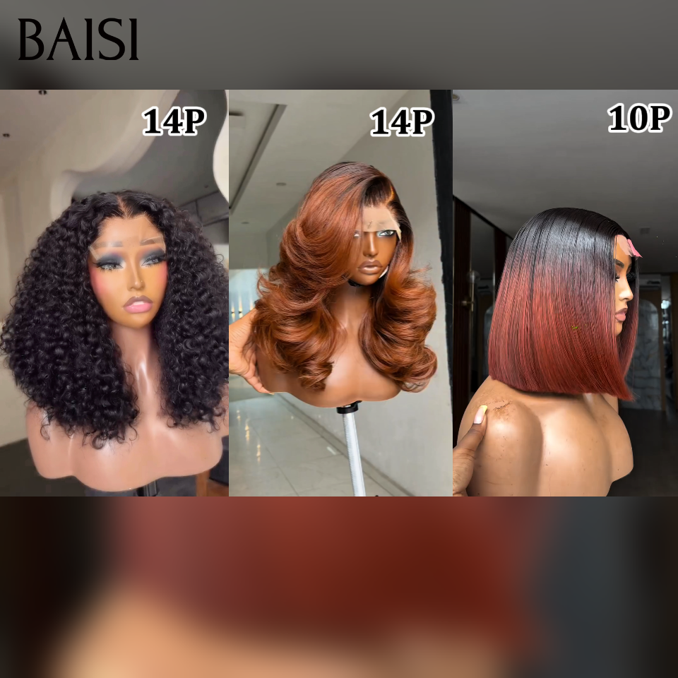 BAISI 3 Pour Revendre 249€ 13x4 lace frontale deep wave 14 pouces noir et de luxe lisse 10 pouces  1BT33# vietnam 100% cheveux raw hair