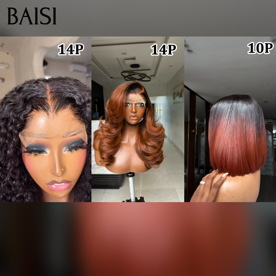 BAISI 3 Pour Revendre 249€ 13x4 lace frontale deep wave 14 pouces noir et de luxe lisse 10 pouces  1BT33# vietnam 100% cheveux raw hair