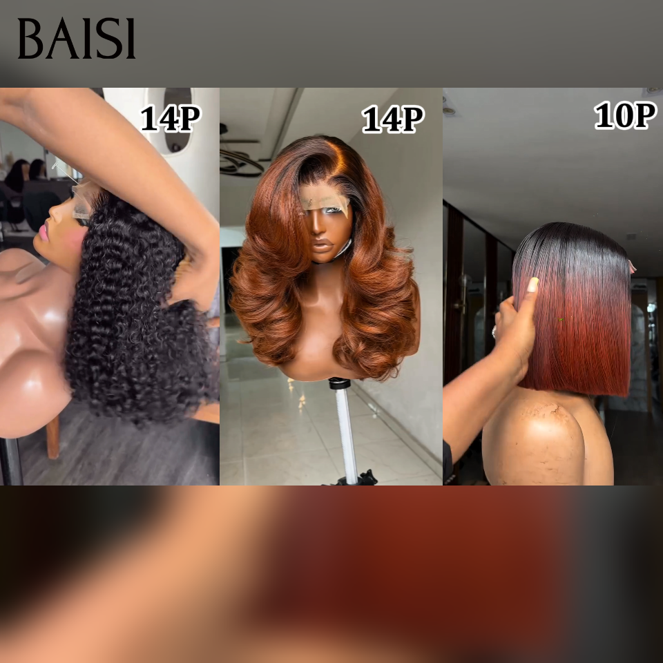 BAISI 3 Pour Revendre 249€ 13x4 lace frontale deep wave 14 pouces noir et de luxe lisse 10 pouces  1BT33# vietnam 100% cheveux raw hair