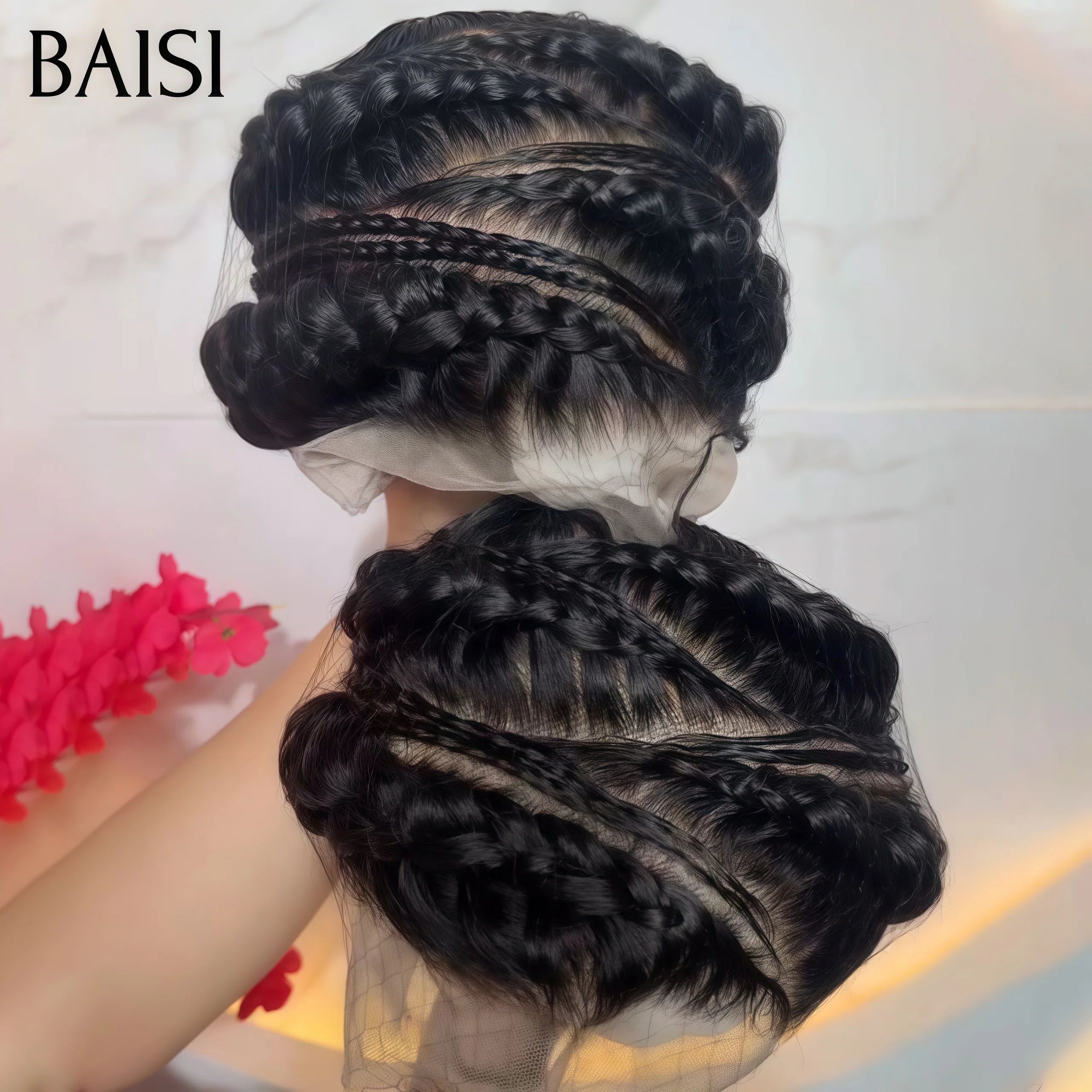 BAISI Perruque Full Lace 129€ 100% Cheveux Naturels perruque Petite natte Coiffure Chignion 100% Comme la video 100% cheveux humains FR20