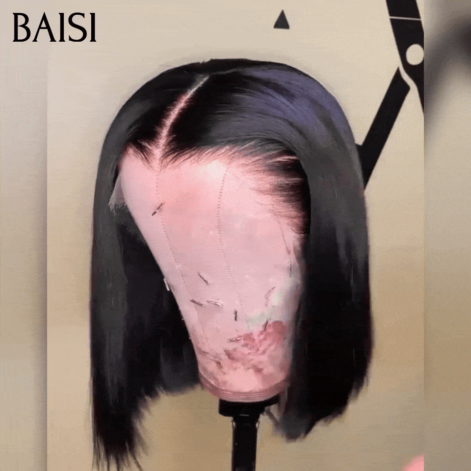 PROMO 100%Vietnam SDD Hair 13x6 HD lace Perruque Lisse Bob 10 pouce sans colle avec cordon réglable en 100% Cheveux Humain Hair