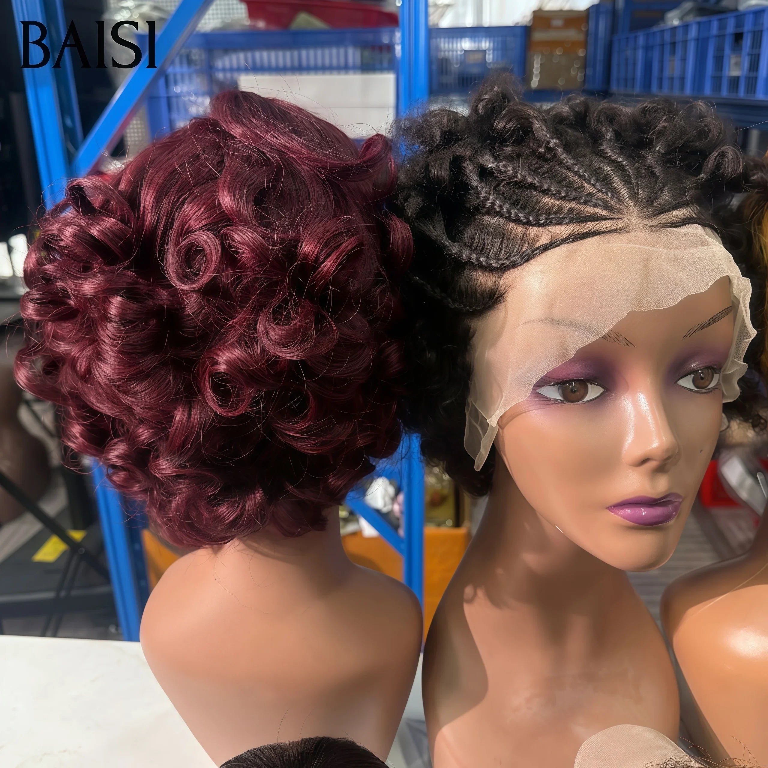BAISI 2 perruques 100€ Vente en gros 4 combinaisons différentes au choix en 100% vrais cheveux humains