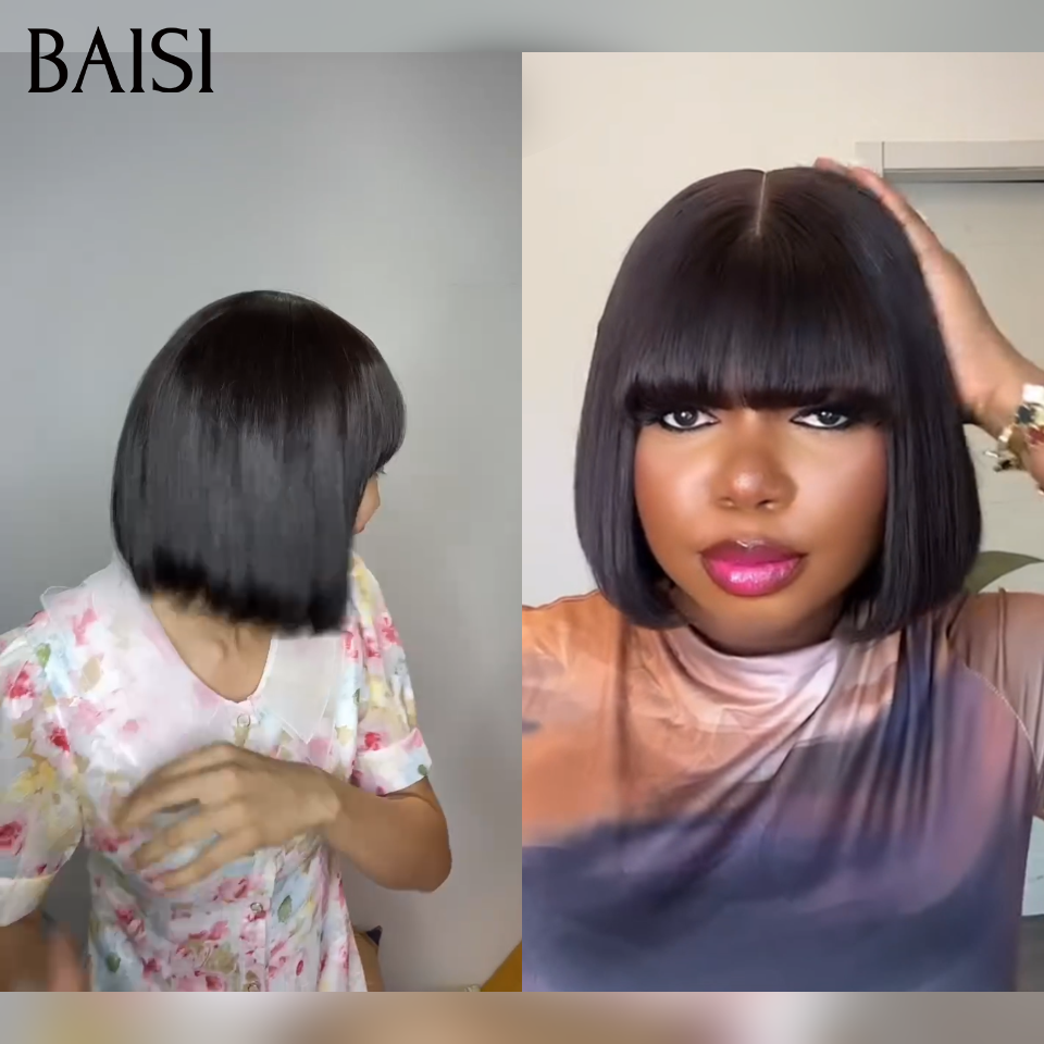 BAISI très bon site de perruques témoigne la cliente jamais deçu de la qualité 89€ bob frange 8 pouce vietnam hair 20 ans garantie