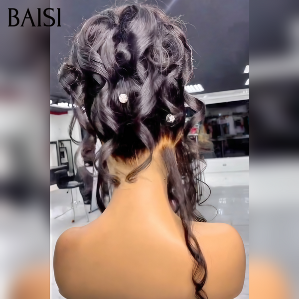 BAISI Perruques Déjà Coiffée Mariam 289€ Vietnam Hair en NOIR chignon bun En 100% cheveux humains